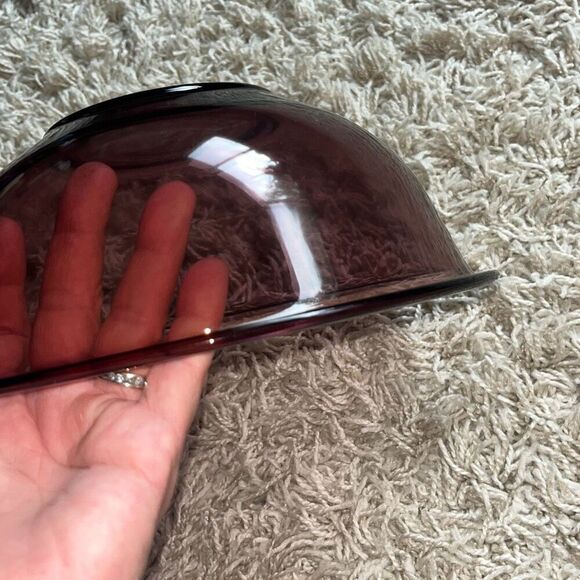 Vintage Pyrex CRANBERRY Purple Glass 2.5L MIXING 10" Nesting Bowl #325 USA - Picture 11 of 12